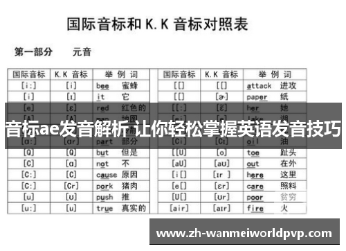 音标ae发音解析 让你轻松掌握英语发音技巧